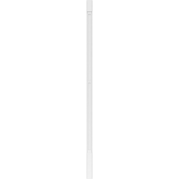 Ekena Millwork Two Equal Flat Panel PVC Pilaster w/Standard Capital & Base, 4"W x 120"H x 2"P - PILP04X120DFP01-2