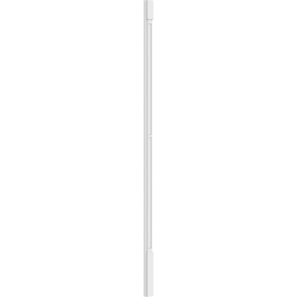 Ekena Millwork Two Equal Flat Panel PVC Pilaster w/Standard Capital & Base, 4"W x 120"H x 2"P - PILP04X120DFP01-2