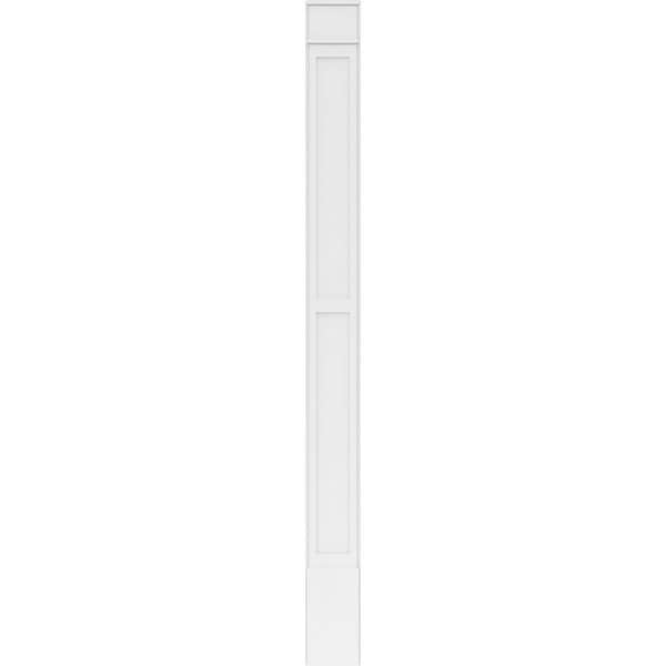 Ekena Millwork Two Equal Flat Panel PVC Pilaster w/Decorative Capital & Base, 10"W x 120"H x 2"P - PILP10X120DFP02-2