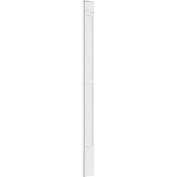 Ekena Millwork Two Equal Flat Panel PVC Pilaster w/Decorative Capital & Base, 10"W x 120"H x 2"P - PILP10X120DFP02-2