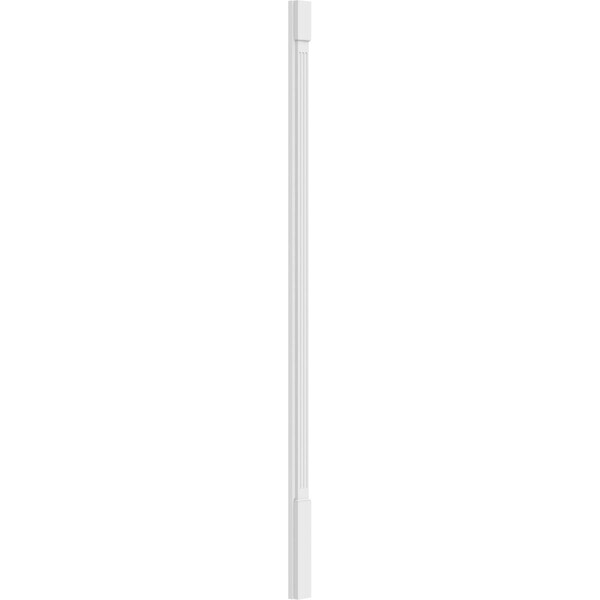 Ekena Millwork Fluted PVC Pilaster w/Standard Capital & Base, 4"W x 102"H x 2"P - PILP04X102FL01-2