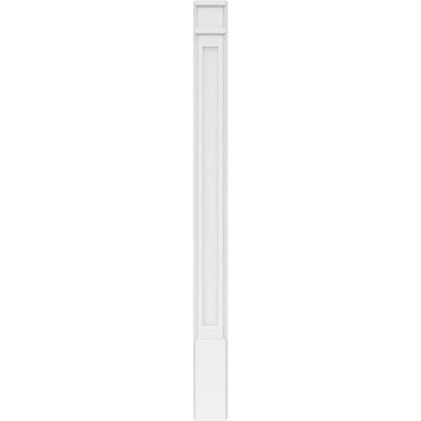 Ekena Millwork Flat Panel PVC Pilaster w/Decorative Capital & Base, 5"W x 60"H x 2"P - PILP05X060FP02-2