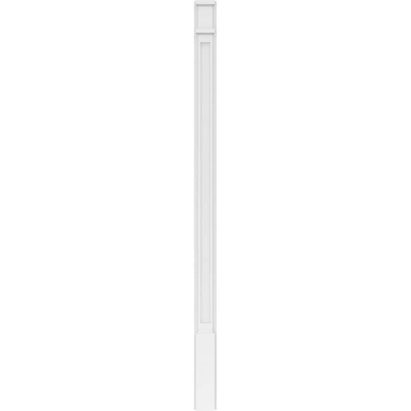 Ekena Millwork Flat Panel PVC Pilaster w/Decorative Capital & Base, 4W x 72H x 2P, PR - PILP04X072FP02-2
