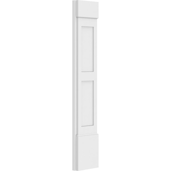 Ekena Millwork Two Equal Flat Panel PVC Pilaster w/Standard Capital & Base, 9"W x 48"H x 2"P - PILP09X048DFP01-2
