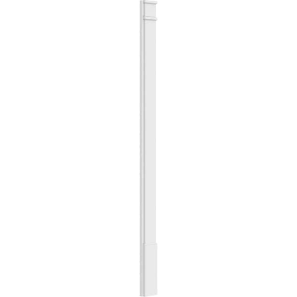 Ekena Millwork Plain PVC Pilaster w/Decorative Capital & Base, 6"W x 90"H x 2"P - PILP06X090SM02-2