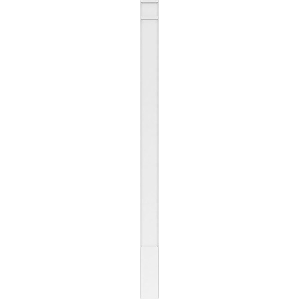 Ekena Millwork Plain PVC Pilaster w/Decorative Capital & Base, 6"W x 90"H x 2"P - PILP06X090SM02-2