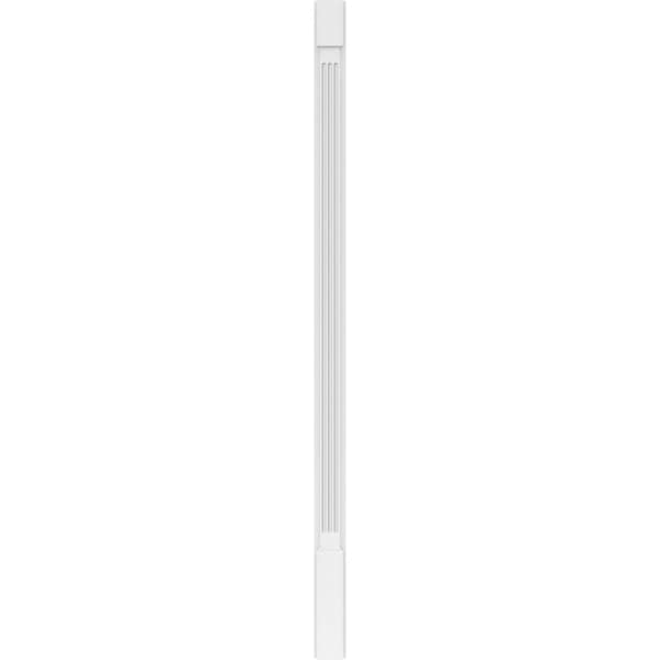 Ekena Millwork Fluted PVC Pilaster w/Standard Capital & Base, 4"W x 82"H x 2"P - PILP04X082FL01-2