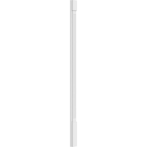 Ekena Millwork Fluted PVC Pilaster w/Standard Capital & Base, 4"W x 82"H x 2"P - PILP04X082FL01-2