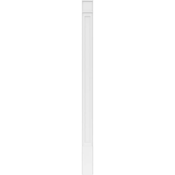 Ekena Millwork Flat Panel PVC Pilaster w/Decorative Capital & Base, 7"W x 108"H x 2"P - PILP07X108FP02-2