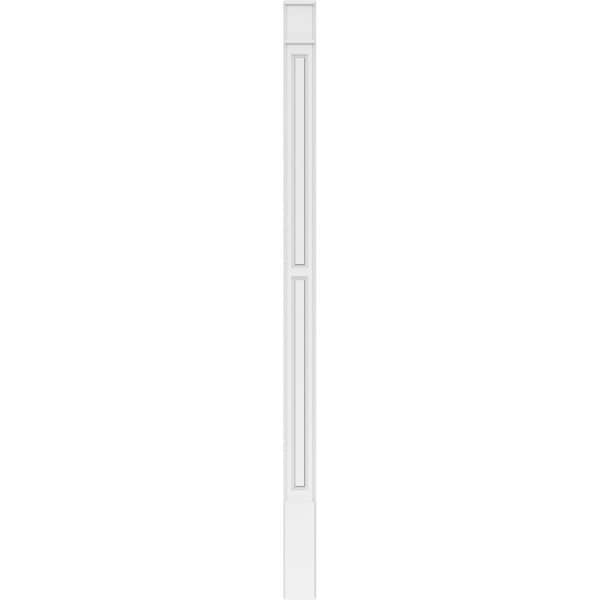 Ekena Millwork Two Equal Raised Panel PVC Pilaster w/Decorative Capital & Base, 6"W x 108"H x 2"P - PILP06X108DRP02-2