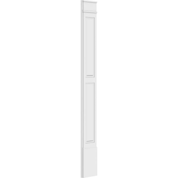 Ekena Millwork Two Equal Raised Panel PVC Pilaster w/Decorative Capital & Base, 12W x 102H x 2P, PR - PILP12X102DRP02-2