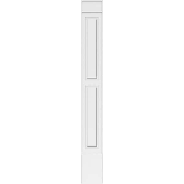 Ekena Millwork Two Equal Raised Panel PVC Pilaster w/Decorative Capital & Base, 12W x 102H x 2P, PR - PILP12X102DRP02-2