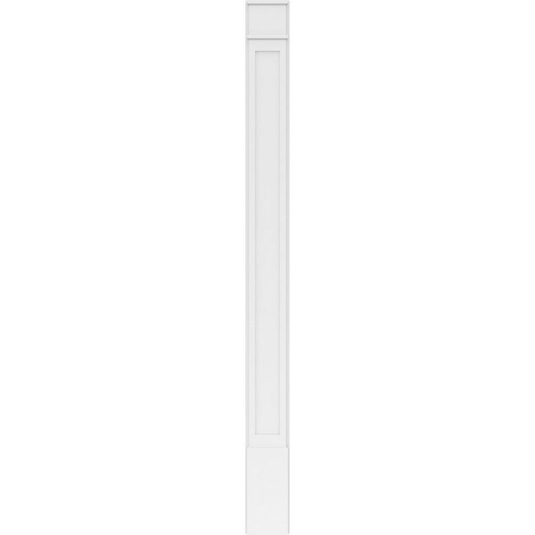 Ekena Millwork Flat Panel PVC Pilaster w/Decorative Capital & Base, 9"W x 108"H x 2"P - PILP09X108FP02-2