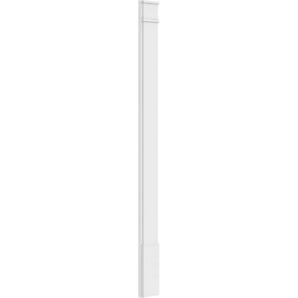 Ekena Millwork Plain PVC Pilaster w/Decorative Capital & Base, 8"W x 96"H x 2"P - PILP08X096SM02-2