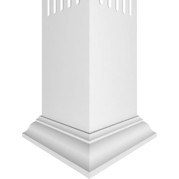 Ekena Millwork Craftsman Classic Square Non-Tapered, Fluted PVC Column, Crown Capital & Crown Base - CC1008ENFCRCR