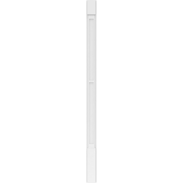 Ekena Millwork Two Equal Flat Panel PVC Pilaster w/Standard Capital & Base, 4W x 72H x 2P, PR - PILP04X072DFP01-2