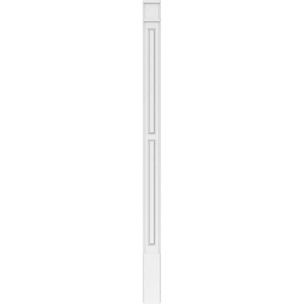 Ekena Millwork Two Equal Raised Panel PVC Pilaster w/Decorative Capital & Base, 5W x 82H x 2P, PR - PILP05X082DRP02-2