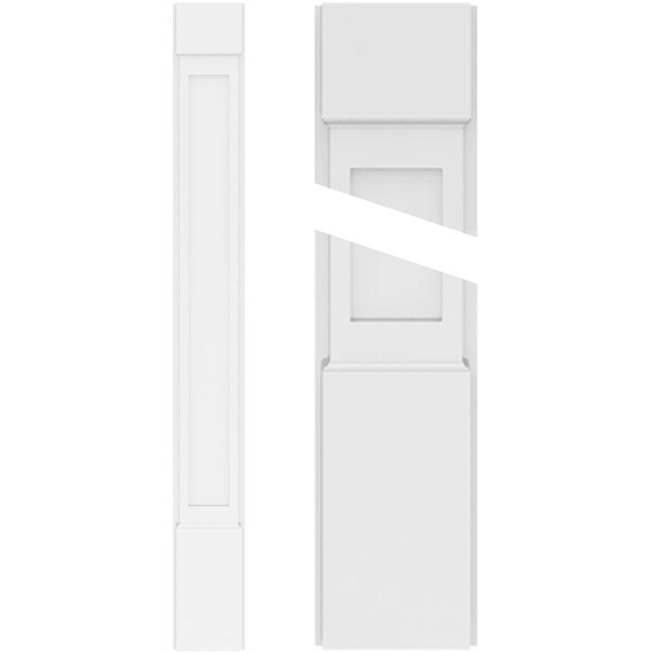 Ekena Millwork Flat Panel PVC Pilaster w/Standard Capital & Base, 8"W x 108"H x 2"P - PILP08X108FP01-2