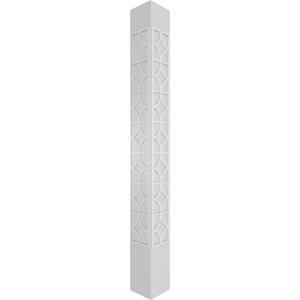 Ekena Millwork Craftsman Classic Square Non-Tapered Magnolia Fretwork Column w/ Crown Capital & Crown Base - CC1210ENMGLCRCR