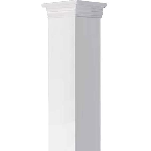 Ekena Millwork 8"W x 5'H Craftsman Classic Square Non-Tapered Smooth Column w/ Prairie Capital & Base - EC0805ENPPRPR