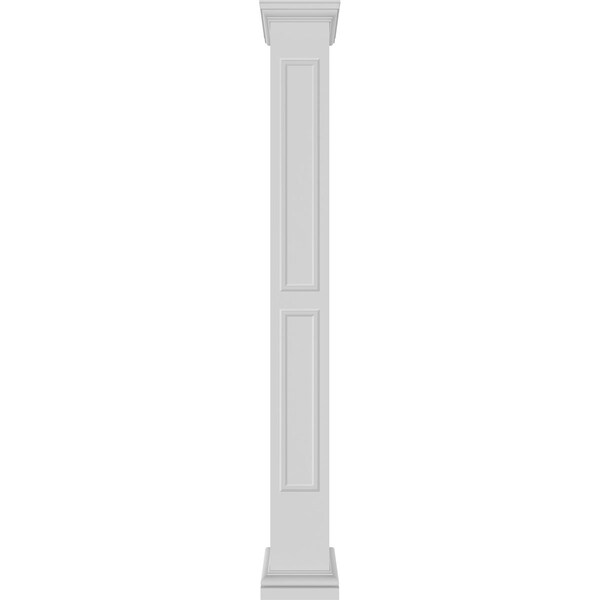 Ekena Millwork Craftsman Classic Square Non-Tapered, Double Raised Panel PVC Column, Tuscan Capital & Tuscan Base - CC0810ENDTUTU