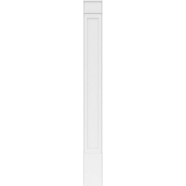 Ekena Millwork Flat Panel PVC Pilaster w/Decorative Capital & Base, 10"W x 96"H x 2"P - PILP10X096FP02-2