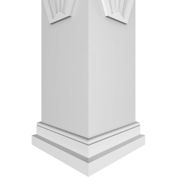 Ekena Millwork Craftsman Classic Square Non-Tapered Coastal Fretwork Column w/ Prairie Capital & Prairie Base - CC0810ENCTLPRPR