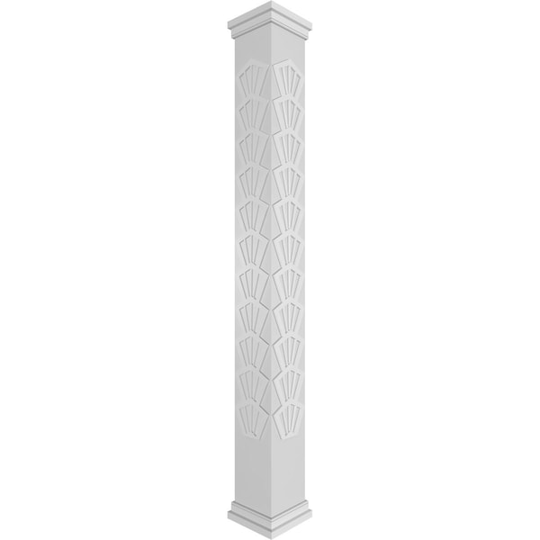 Ekena Millwork Craftsman Classic Square Non-Tapered Coastal Fretwork Column w/ Prairie Capital & Prairie Base - CC0810ENCTLPRPR