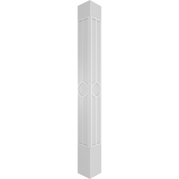 Ekena Millwork Craftsman Classic Square Non-Tapered Artisan Fretwork Column w/ Tuscan Capital & Tuscan Base - CC0810ENARTTUTU