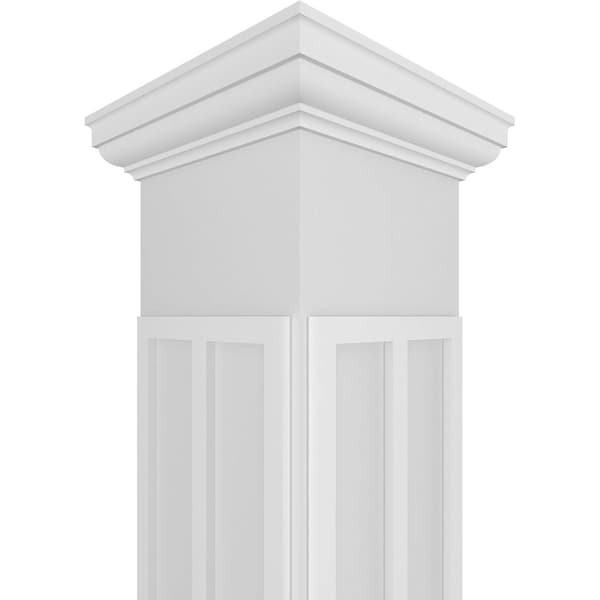 Ekena Millwork Craftsman Classic Square Non-Tapered Artisan Fretwork Column w/ Tuscan Capital & Tuscan Base - CC0810ENARTTUTU
