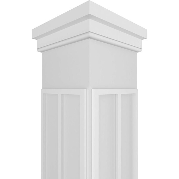 Ekena Millwork Craftsman Classic Square Non-Tapered Cedar Park Fretwork Column w/ Prairie Capital & Prairie Base - CC1010ENCRPPRPR