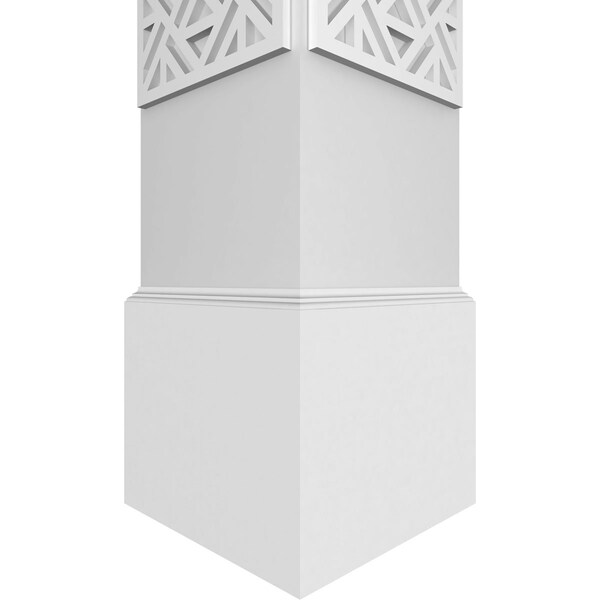 Ekena Millwork Craftsman Classic Square Non-Tapered Mid-Century Fretwork Column w/ Standard Capital & Standard Base - CC1009ENMIDCSCS