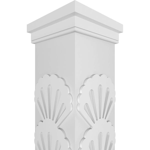 Ekena Millwork Craftsman Classic Square Non-Tapered Bondi Fretwork Column w/ Prairie Capital & Prairie Base - CC0810ENBNDPRPR