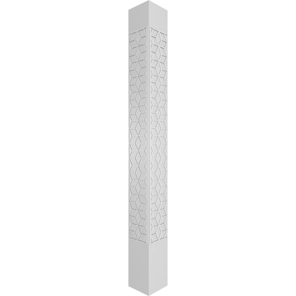 Ekena Millwork Craftsman Classic Square Non-Tapered Pueblo Fretwork Column w/ Standard Capital & Standard Base - CC1009ENPBLCSCS