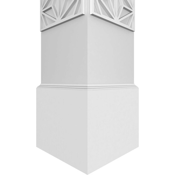 Ekena Millwork Craftsman Classic Square Non-Tapered Hampton Fretwork Column w/ Standard Capital & Standard Base - CC1208ENHMPCSCS