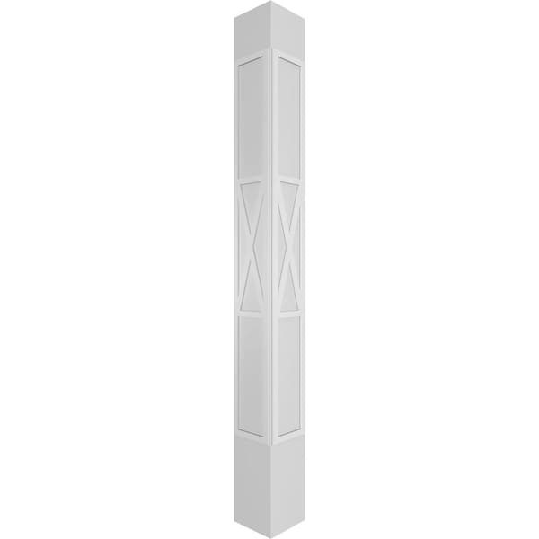 Ekena Millwork Craftsman Classic Square Non-Tapered X-Board Farmhouse Fretwork Column - CC0809ENXFHTUTU