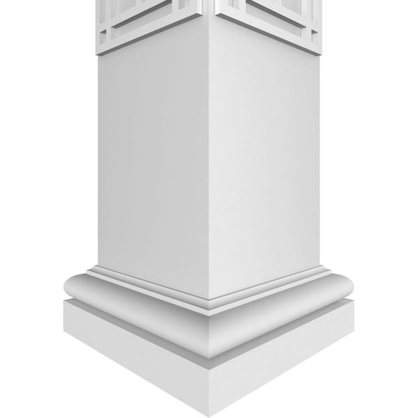 Ekena Millwork Craftsman Classic Square Non-Tapered Shaker Fretwork Column w/ Tuscan Capital & Tuscan Base - CC1209ENSHKTUTU
