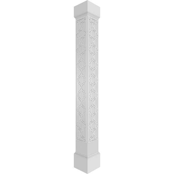 Ekena Millwork Craftsman Classic Square Non-Tapered Gypsum Fretwork Column w/ Mission Capital & Mission Base - CC1009ENGYPMIMI
