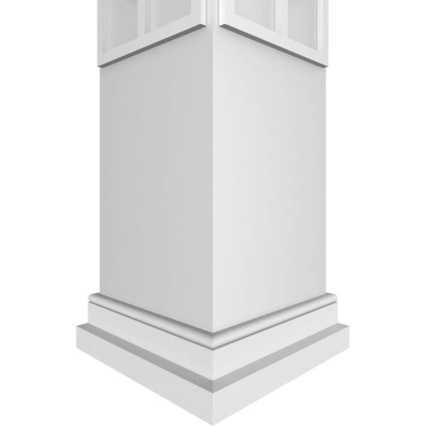Ekena Millwork Craftsman Classic Square Non-Tapered Koroluck Fretwork Column w/ Prairie Capital & Prairie Base - CC0808ENKORPRPR