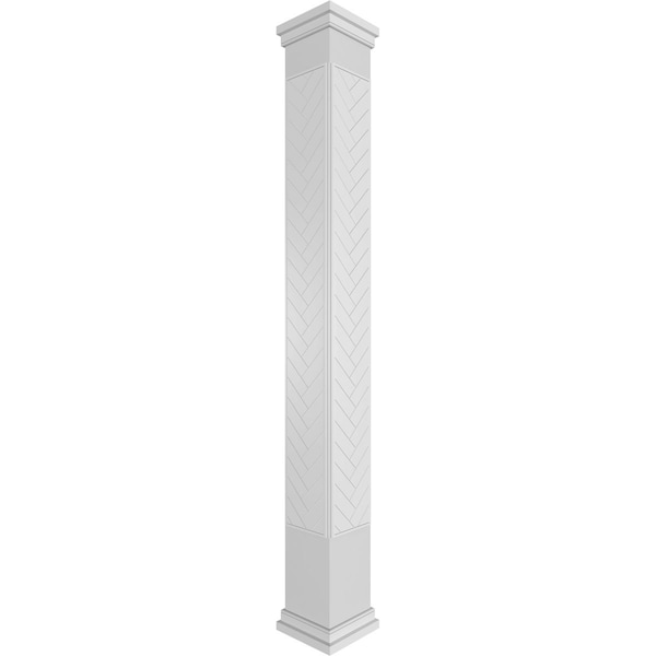 Ekena Millwork Craftsman Classic Square Non-Tapered Herringbone Modern Fretwork Column - CC1009ENHBDPRPR