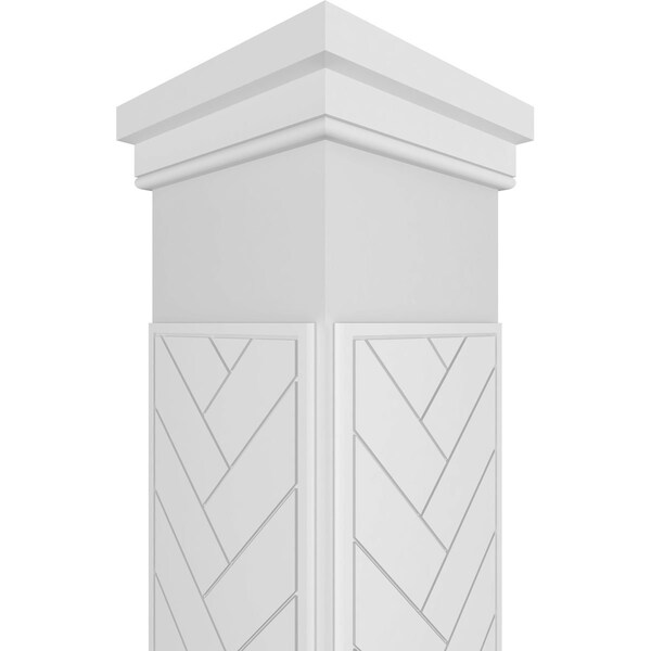 Ekena Millwork Craftsman Classic Square Non-Tapered Herringbone Modern Fretwork Column - CC1009ENHBDPRPR