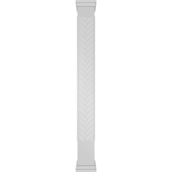 Ekena Millwork Craftsman Classic Square Non-Tapered Herringbone Modern Fretwork Column - CC1009ENHBDPRPR