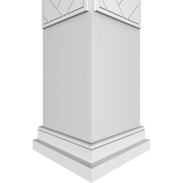 Ekena Millwork Craftsman Classic Square Non-Tapered Herringbone Modern Fretwork Column - CC1009ENHBDPRPR