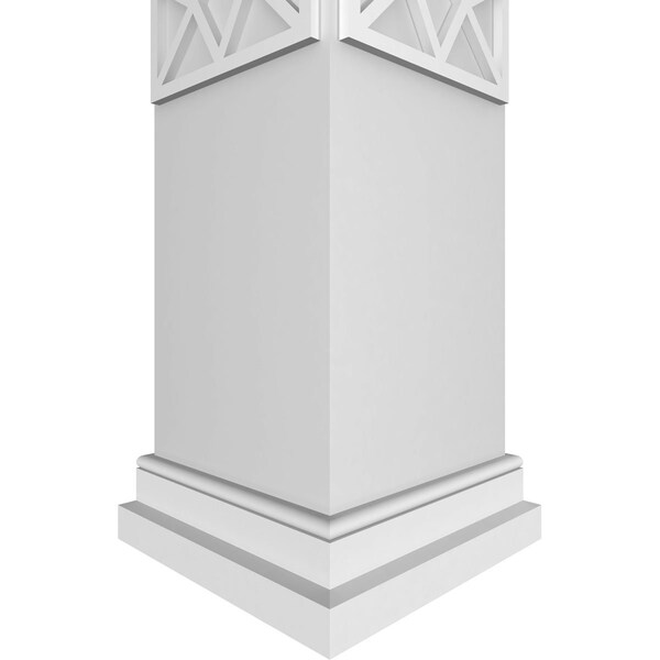 Ekena Millwork Craftsman Classic Square Non-Tapered Mosaic Fretwork Column w/ Prairie Capital & Prairie Base - CC1008ENMSCPRPR