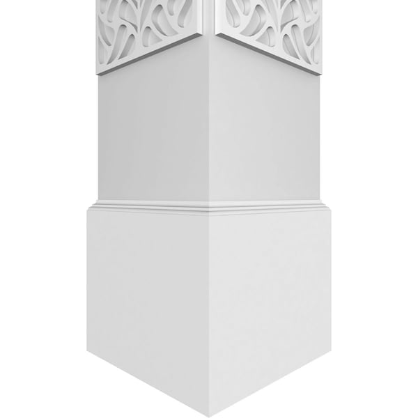 Ekena Millwork Craftsman Classic Square Non-Tapered Paisley Fretwork Column w/ Standard Capital & Standard Base - CC0808ENPSLCSCS