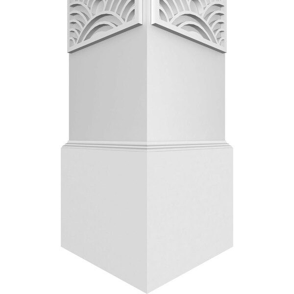 Ekena Millwork Craftsman Classic Square Non-Tapered Art Deco Fretwork Column w/ Standard Capital & Standard Base - CC1009ENARDCSCS