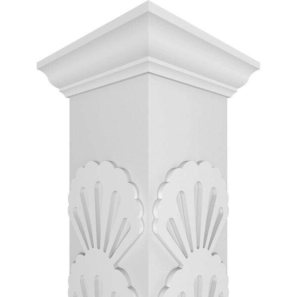 Ekena Millwork 8"W x 9'H Craftsman Classic Square Non-Tapered Bondi Fretwork Column w/ Crown Capital & Crown Base - CC0809ENBNDCRCR