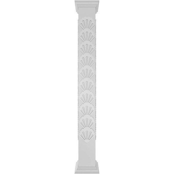 Ekena Millwork 8"W x 9'H Craftsman Classic Square Non-Tapered Bondi Fretwork Column w/ Crown Capital & Crown Base - CC0809ENBNDCRCR