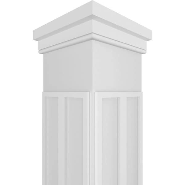 Ekena Millwork Craftsman Classic Square Non-Tapered Nouveau Fretwork Column w/ Prairie Capital & Prairie Base - CC1209ENNVUPRPR