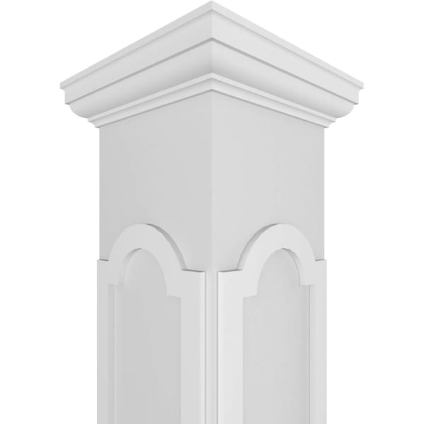 Ekena Millwork Craftsman Classic Square Non-Tapered Paramount Fretwork Column w/ Tuscan Capital & Tuscan Base - CC1208ENPMTTUTU
